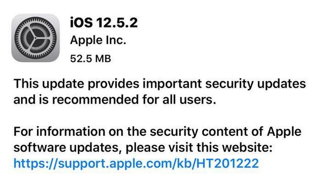 零陵苹果手机维修分享iOS12.5.2发布，建议所有老苹果用户安装 